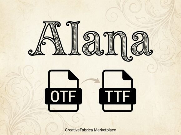 Alana: Elevating Brand Identity with Vintage Serif Art