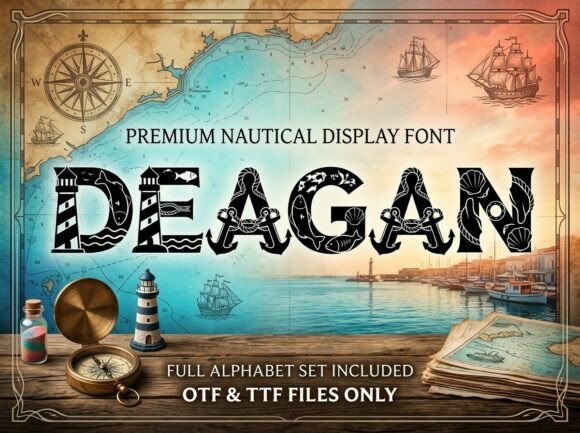 Deagan: Maritime Display Typography for Coastal Brands