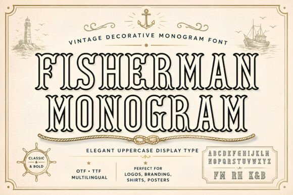Fisherman Monogram: Vintage Display Font Guide