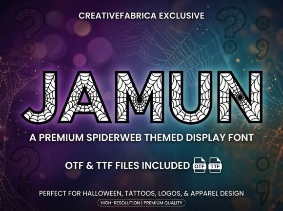 Jamun: Weaving Intrigue Through Geometric Spiderweb Typography