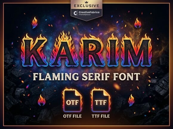 Karim Font: Ignite Visual Identity with Flaming Serifs