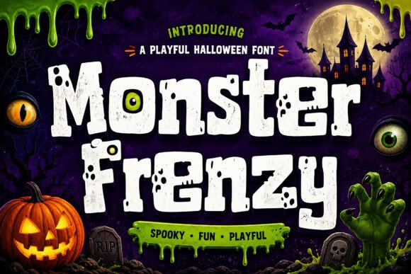 Monster Frenzy: Playful Halloween Display Font