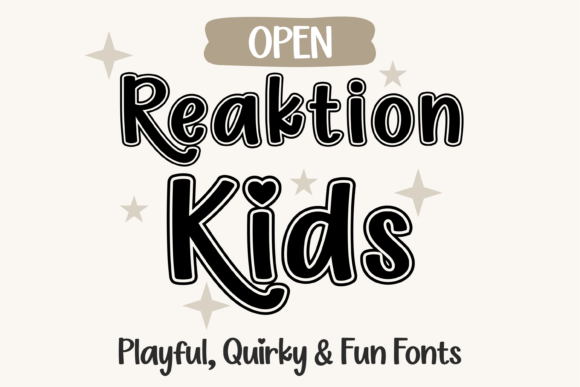 Reaktion Kids Open: Layered Font for Playful Designs